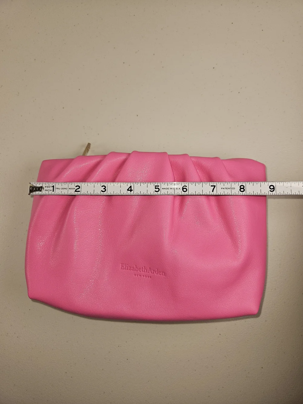 Elizabeth Arden Bright Pink Ruched Cosmetic Clutch